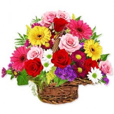 Basket of Sizzling Mixed Flowers